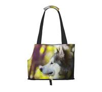 Sac fourre-Tout pour Animaux de Compagnie, Sac à Main Portable de Voyage pour Chien avec Boucle de sécurité en métal pour la randonnée en métro, Malamute d'Alaska Bokeh Animaux Chiens Mignon