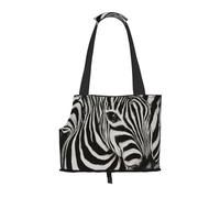 Sac fourre-Tout pour Animaux de Compagnie, Sac à Main Portable de Voyage pour Chien avec Boucle de sécurité en métal pour la randonnée en métro, Rayures Zébrées Imprimées Noir Et Blanc