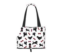 Sac fourre-Tout pour Animaux de Compagnie, Sac à Main Portable de Voyage pour Chien avec Boucle de sécurité en métal pour la randonnée en métro, Joyeux Caniche Blanc