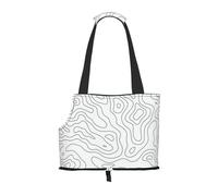 Sac fourre-Tout pour Animaux de Compagnie, Sac à Main Portable de Voyage pour Chien avec Boucle de sécurité en métal pour la randonnée en métro, Concept de Carte topographique Topo Contour