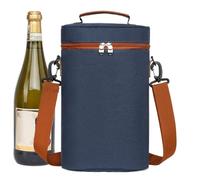 Sac fourre-tout pour bouteille de vin, double sac de transport de vin avec séparateur amovible, porte-bouteille isotherme, étui de transport de vin avec poignée, design étanche et portable pour