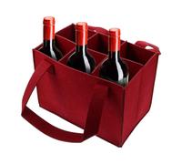 Sac Fourre-tout Pour Bouteille De Vin En Feutre - Porte-bouteille À 6 Compartiments, Support De Rangement Divisé, Facile À Transporter | Sac Portable Pour Pique-nique Camping Fête D'anniversaire