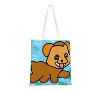 Sac fourre-tout pour chien en toile légère, double poignée, sac fourre-tout élégant pour femme, parfait pour le shopping, le travail et le transport quotidien.