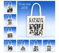 Sac fourre-tout pour fans de Kpop Katseye, MANON, SOPHIA, DANIELA, LARA, MEGAN, YOONCHAE, sac cabas en canevas avec design d'éléments de musique pop, sac de courses réutilisable, pliable, grande capac
