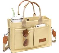 Sac fourre-tout pour femme avec compartiments, grand sac fourre-tout en toile pour femme, sac à bandoulière, sac de travail, sac à main, sac à main pour ordinateur portable, Toiles kaki avec