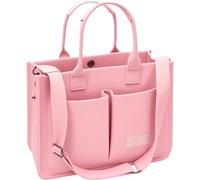 Sac fourre-tout pour femme avec compartiments, grand sac fourre-tout en toile pour femme, sac à bandoulière, sac de travail, sac à main, sac à main pour ordinateur portable, Rose avec compartiments