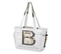 Sac fourre-tout pour femme avec porte-gobelet, lettre B, balance magnifiquement graphique