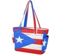 Sac fourre-tout pour femme de 15,6", sac à main léger et bouffant pour ordinateur portable de 15,6 pouces, sac à main pour femme, drapeau de Porto Rico