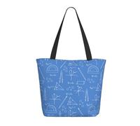 Sac fourre-tout pour femme, grand sac fourre-tout bleu mathématiques avec fermeture éclair, sac à bandoulière pour le travail et les voyages