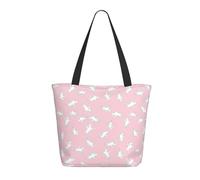 Sac fourre-tout pour femme, grand sac fourre-tout moderne chevalier cheval blanc rose avec fermeture éclair, sac à bandoulière pour le travail et les voyages