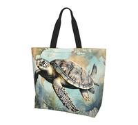 Sac fourre-tout pour femme, motif carte de tortue de mer, sac à main rétro, sac à main imperméable, grand sac à main avec poche intérieure pour le travail, les voyages, l'école