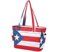 Sac fourre-tout pour femme - Sac à main léger pour ordinateur portable de 15,6" - Sac à main bouffant et léger - Drapeau de Porto Rico - Rouge national portoricain