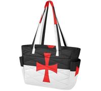 Sac fourre-tout pour femme - Sac à main léger pour ordinateur portable de 15,6" - Sac à main bouffant et léger - Motif drapeau de bataille des templiers