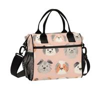 Sac fourre-tout pour homme, boîte à déjeuner isotherme, grand sac à déjeuner étanche avec tête de chien, sac à déjeuner pour le bureau, le voyage, taille M