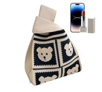 Sac fourre-tout pour le travail - Sac pour ordinateur portable de grande capacité - Sac à bandoulière léger pour femme, motif ours pour étudiants, ordinateur portable, shopping en plein air, Beige