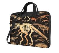 Sac fourre-tout pour ordinateur portable avec imprimé squelette de dinosaure pour homme et femme, Noir/blanc, 13 inch