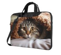 Sac fourre-tout pour ordinateur portable de 13 pouces avec motif de chat sous couverture pour homme et femme