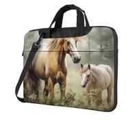 Sac fourre-tout pour ordinateur portable de 15,6 pouces avec motif animaux brodés chevaux pour ordinateur portable de 15,6"