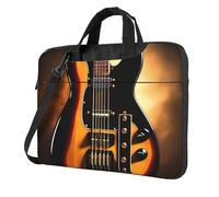 Sac fourre-tout pour ordinateur portable en forme de guitare instrumentale pour homme et femme, Noir/blanc, 14 inch