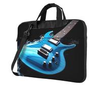 Sac fourre-tout pour ordinateur portable motif guitare bleue pour homme et femme, Noir/blanc, 13 inch