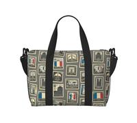 Sac fourre-tout pour ordinateur portable pour femme - Sac de sport à motif timbre de France pour homme et femme - Sac de voyage à bandoulière pour femme et homme