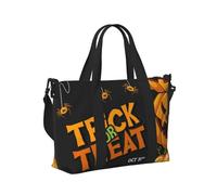 Sac fourre-tout pour ordinateur portable pour femme - Sac de sport pour femme et homme - Sac de voyage à bandoulière pour Halloween, citrouille ou friandise - Sac de voyage pour femme