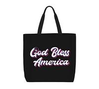 Sac Fourre-Tout Que Dieu Bénisse L'Amérique ! États-Unis Patriotiques Sac À Bandoulière En Toile Lavables Personnaliser Sacs En Toile Pour Femmes, Pour École, Voyage, Filles, Shopping