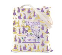 Sac fourre-tout Raiponce Princesse Raiponce Cadeau pour fan de dessin animé Marchandises Sac à provisions Cadeau inspiré des contes de fées, blanc, 14.56INCHES