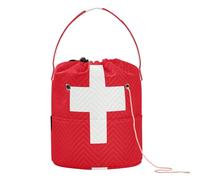 Sac fourre-tout rectangulaire avec trous pour crochet et tricot Motif drapeau de la Suisse