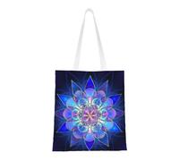 Sac fourre-tout rectangulaire en toile avec motif floral imprimé sur toute la surface, grand sac fourre-tout réutilisable avec double poignée, sac de plage, sac de week-end