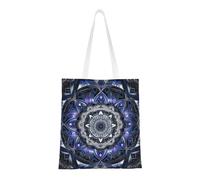 Sac fourre-tout rectangulaire mandala pour femme, sacs à bandoulière en toile avec poches, sac de courses mignon réutilisable
