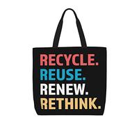 Sac Fourre-Tout Recycler Réutiliser Renouveler Repenser Sac À Dos De Grande Capacité Lavables Sacs À Main, Pour Voyage, École, Femmes, Tous Les Jours