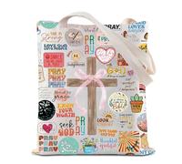 Sac fourre-tout religieux réutilisable pour courses, prière, sac à bandoulière Dieu Jésus, Sac fourre-tout Cross, 35*40cm