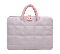 Sac fourre-tout rembourré en nylon pour ordinateur portable - Grande capacité - Couleur unie - Avec fermeture éclair - Pour le travail, le bureau, les voyages, gris, 14in
