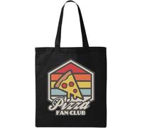 Sac fourre-tout rétro en coton écologique pour fan de pizza Noir Taille unique, noir, One Size