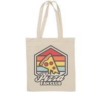 Sac fourre-tout rétro en coton naturel pour fan de pizza Blanc