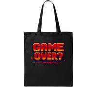 Sac fourre-tout rétro pixelisé Game Over Message en coton naturel noir