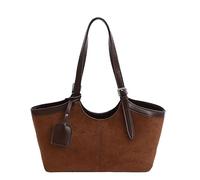 Sac fourre-tout rétro tendance pour femme en daim synthétique de luxe pour femme, grande capacité, sac à bandoulière pour le travail, l'école, l'université, les voyages, café, 14.96x5.12x5.51inch