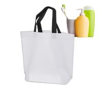 Sac fourre-tout réutilisable, brillant et réutilisable, grande capacité, respectueux de l'environnement, pour voyage, plage, école, marché en plein air, sacs à main non tissés pour l'extérieur, blanc