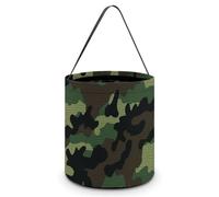 Sac fourre-tout réutilisable en bois pour Halloween, sac à bonbons de Noël, sac à goûter portable pour cadeaux et courses, Camouflage militaire vert, Taille unique