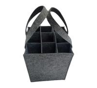 Sac fourre-tout réutilisable en feutre pour 9 bouteilles de vin - Sac de transport, sac de courses pour bouteilles, fourre-tout réutilisable pour homme et femme, gris foncé, Refer to description