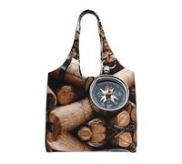 Sac fourre-tout réutilisable en toile avec impression de navigation La Loi de la boussole pour femme, grand sac de gym en toile, sac à main de magasinage portable