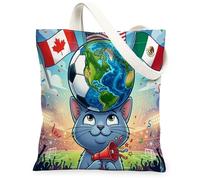 Sac fourre-tout réutilisable en toile motif chat russe bleu russe pour faire du shopping, 33 x 38,1 cm, sac d'épicerie réutilisable pour femme, motif sportif esthétique, cadeau décoratif 2026