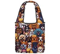 Sac fourre-tout réutilisable en toile pour femme, motif cactus succulents, plantes grasses, lavables et respectueux de l'environnement, Multicolore 09, 14.1x14.9in/36x38cm
