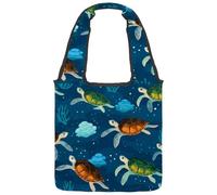 Sac fourre-tout réutilisable en toile pour femme, motif cactus succulents, plantes grasses, lavables et respectueux de l'environnement, Multicolore 03., 14.1x14.9in/36x38cm