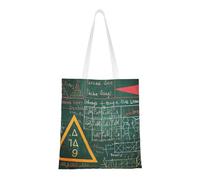 Sac fourre-tout réutilisable et pliable en toile avec impression du siècle en bronze pour voyage, plage, gym, travail, école, Formulas Formes Théorie Math Leçon Mot, Taille unique