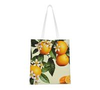 Sac fourre-tout réutilisable et pliable en toile avec imprimé cockpit pour voyage, plage, gym, travail, école, Fleurs jaunes et orangers, Taille unique