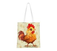 Sac fourre-tout réutilisable et pliable en toile avec imprimé flèches corail et bleu sarcelle pour voyage, plage, gym, travail, école, Poulet, Taille unique