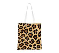 Sac fourre-tout réutilisable et pliable en toile avec motif constellation, amas d'étoiles, galaxies, pour voyage, plage, gym, travail, école, Motif léopard marron, Taille unique