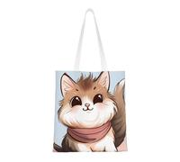 Sac fourre-tout réutilisable et pliable en toile avec motif constellation, amas d'étoiles, galaxies, pour voyage, plage, gym, travail, école, Chat dessin animé 1, Taille unique